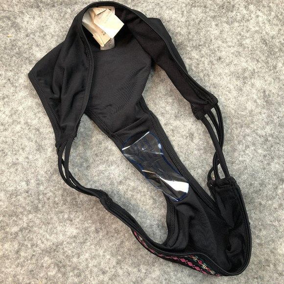 Sundazed Bikini Bottom XL Hipster Strappy Crossover Sides Boho Embroidered Black - Picture 5 of 11